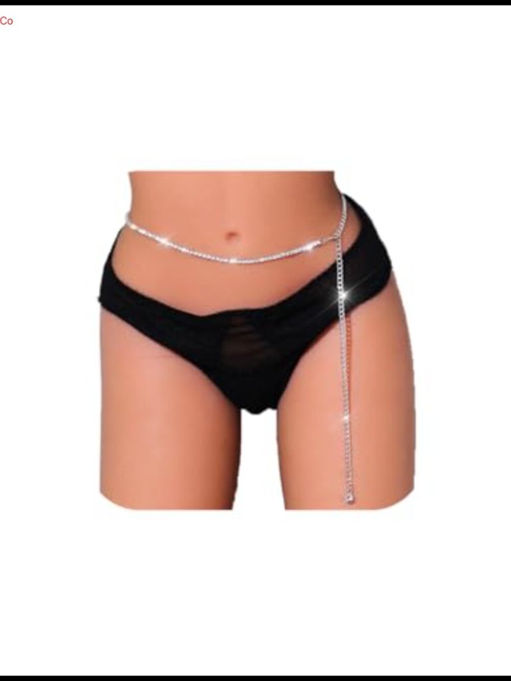Rhinestone Waist Chain Crystal Pendant Body Jewelry for Women Beach Rave